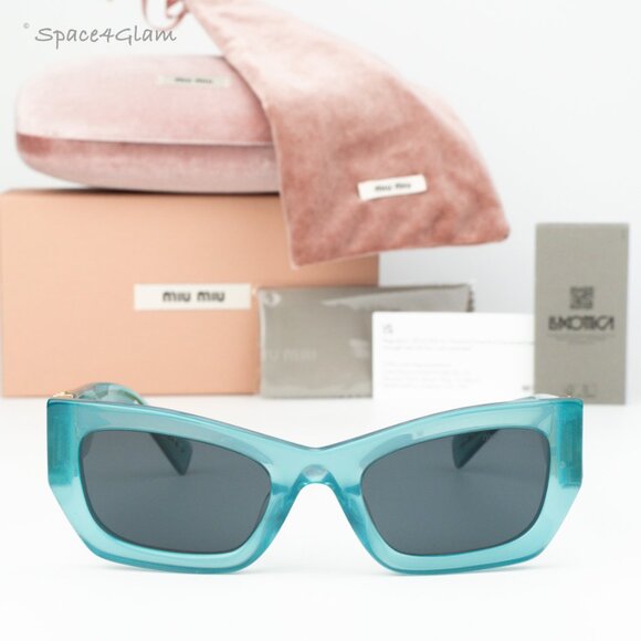 Miu Miu Women Sunglasses Ivy Opal Dark Grey Rectangle MU09WS  display picture 2